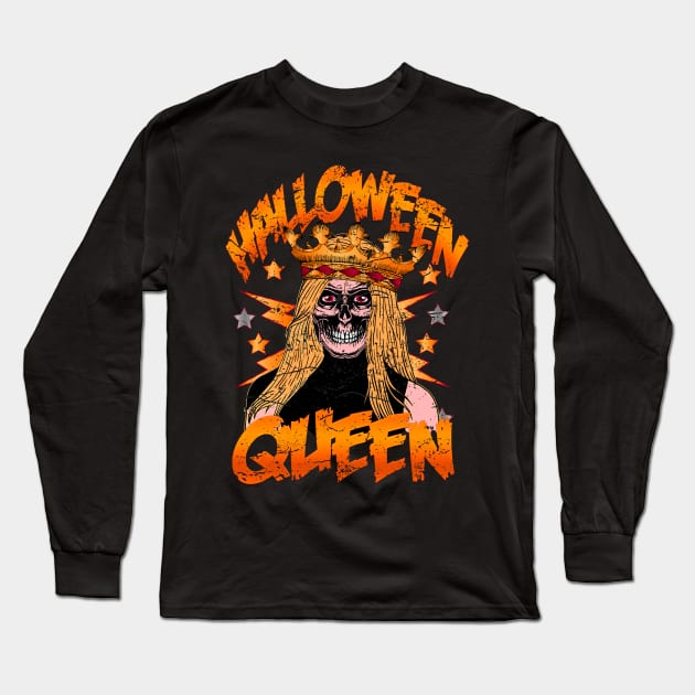 Halloween Queen Long Sleeve T-Shirt by RockabillyM